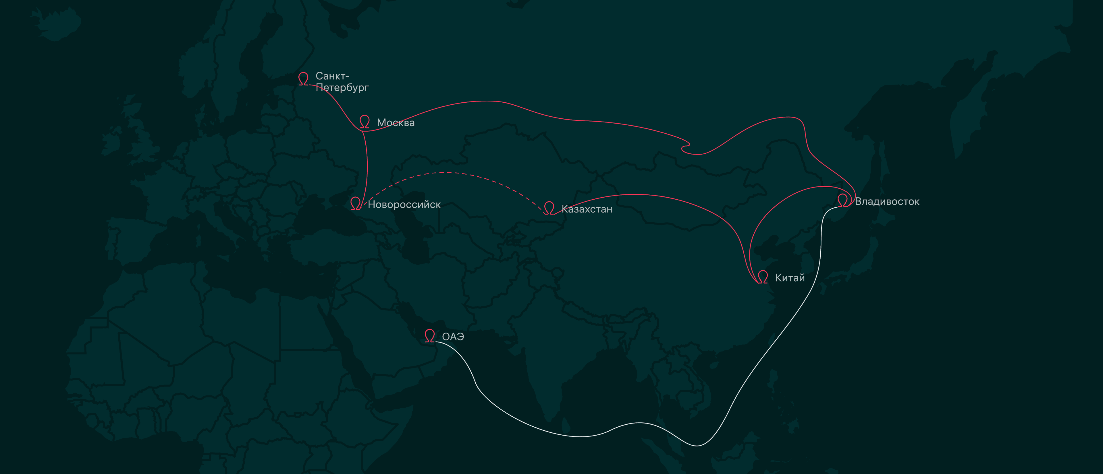 Карта маршрутов поставок