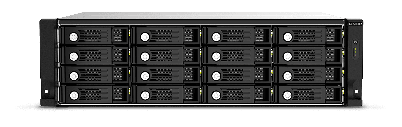 Дисковая полка QNAP TL-R1620Sep-RP, 16 отсеков для 2,5"/3,5" дисков, поддержка SAS 12 Гбит/с и SATA 6 Гбит/с, 4 порта Mini-SAS HD (SFF-8644), возможность каскадного подключения до 16 устройств, резервированные блоки питания