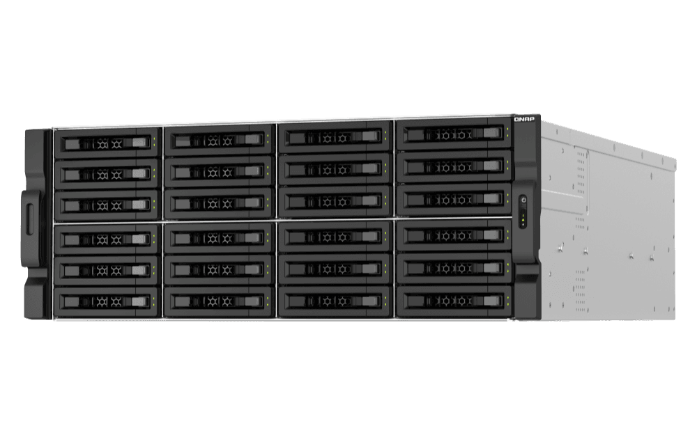 Система хранения данных QNAP TS-h3087XU-RP, 30 отсеков, Intel Xeon, 2U Rackmount, поддержка ZFS, резервированные блоки питания