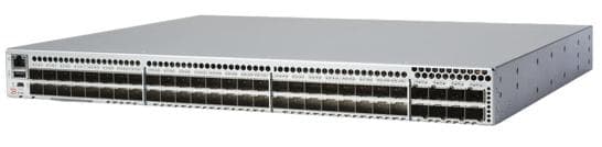 Коммутатор Brocade SAN BR-G720-56-32G-R, 56 активных портов 32G Fibre Channel, масштабируемость до 64 портов, пропускная способность 4,096 Тбит/с, задержка 460 нс, форм-фактор 1U, питание 90–264 В AC, двойные резервные блоки питания