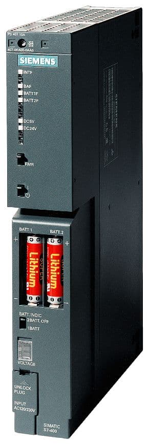 ​Блок питания Siemens 6ES7407-0DA02-0AA0, SIMATIC S7-400, PS407, 4 А, универсальный диапазон входного напряжения 120/230 В AC/DC, выход 5 В DC/4 А ​