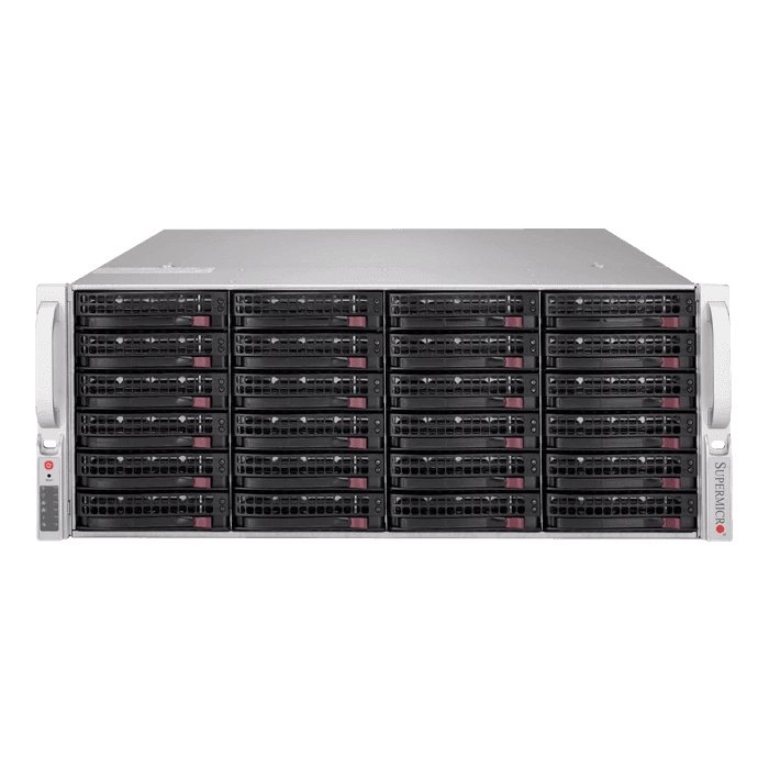 Система хранения данных Supermicro SuperStorage SSG-640P-E1CR36H (2x Intel Xeon Silver 4314 2.4GHz, 36x 16GB DDR4 2933MHz ECC, 4x WD 16TB Ultrastar DC HC550, 2x Intel SSD 960GB SATA3, Intel I350-T2, 2x PNY NVIDIA Quadro T1000, Supermicro TPM 2.0)