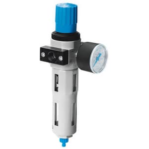 Фильтр-регулятор давления Festo LFR-1/4-D-MINI 159631, 1/4", 40 мкм, 0.5–12 бар, 1400 л/мин, ручной слив, металлический корпус, с манометром