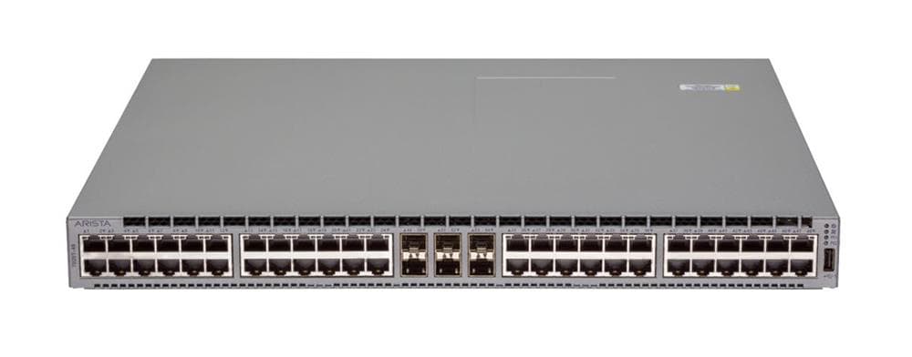 Коммутатор Arista DCS-7020TR-48-F оснащен 48 портами 100/1000 Мбит/с RJ45, 6 портами 1/10 Гбит/с SFP+