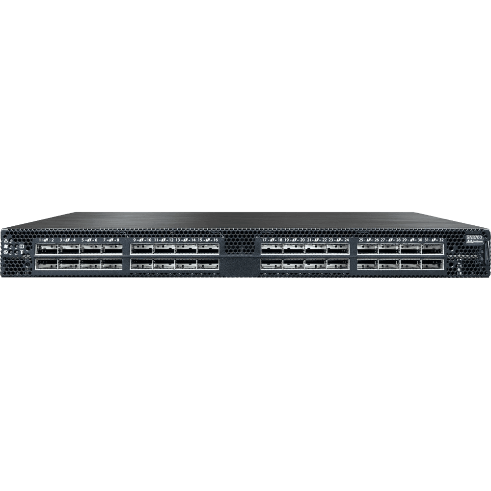 Коммутатор NVIDIA Mellanox MSN3700-VS2FC, 1U, на базе Spectrum-2, 32 порта 200GbE QSFP56, 2 блока питания AC, x86 CPU, стандартная глубина, воздушный поток P2C, 920-9N201-00FA-0C0
